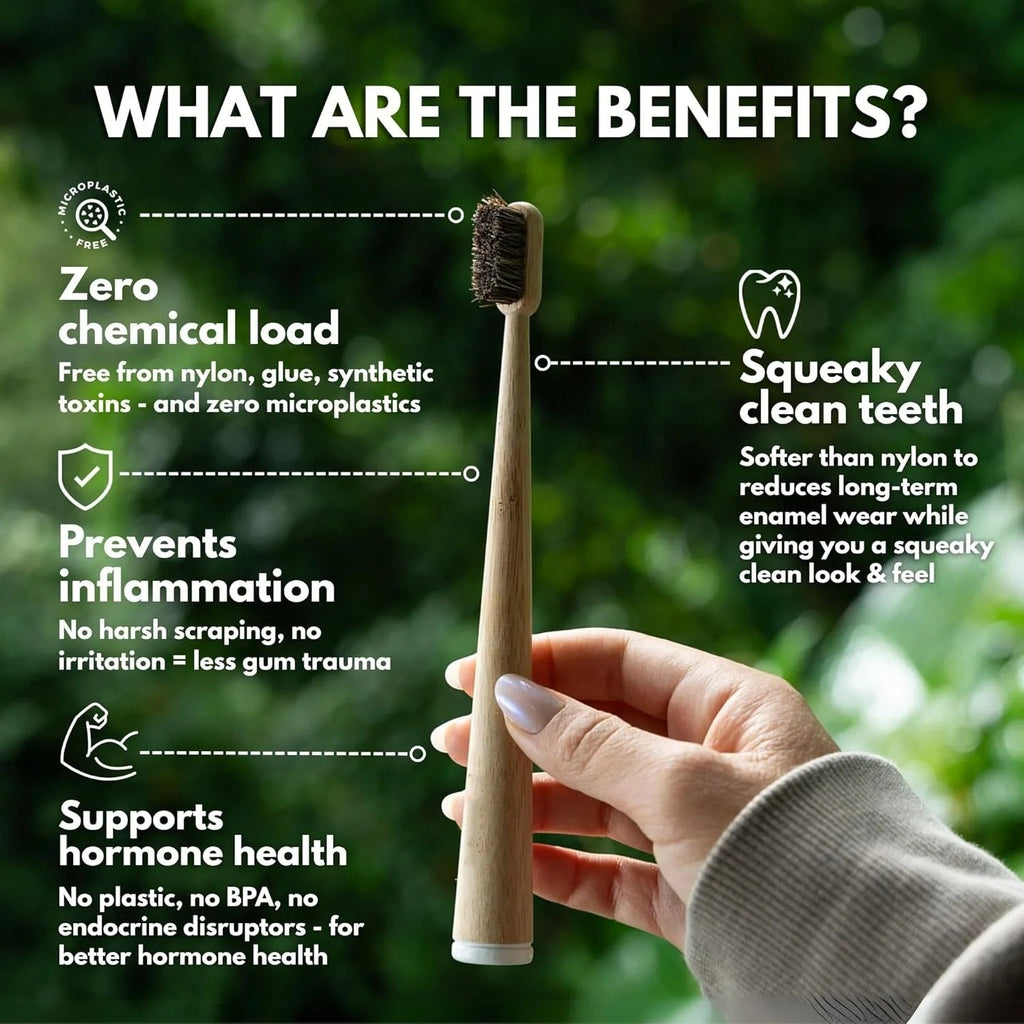 Ziroo Pure Bamboo Brush - Soft Natural Bristles - ZirooZiroo Pure Bamboo Brush - Soft Natural Bristles